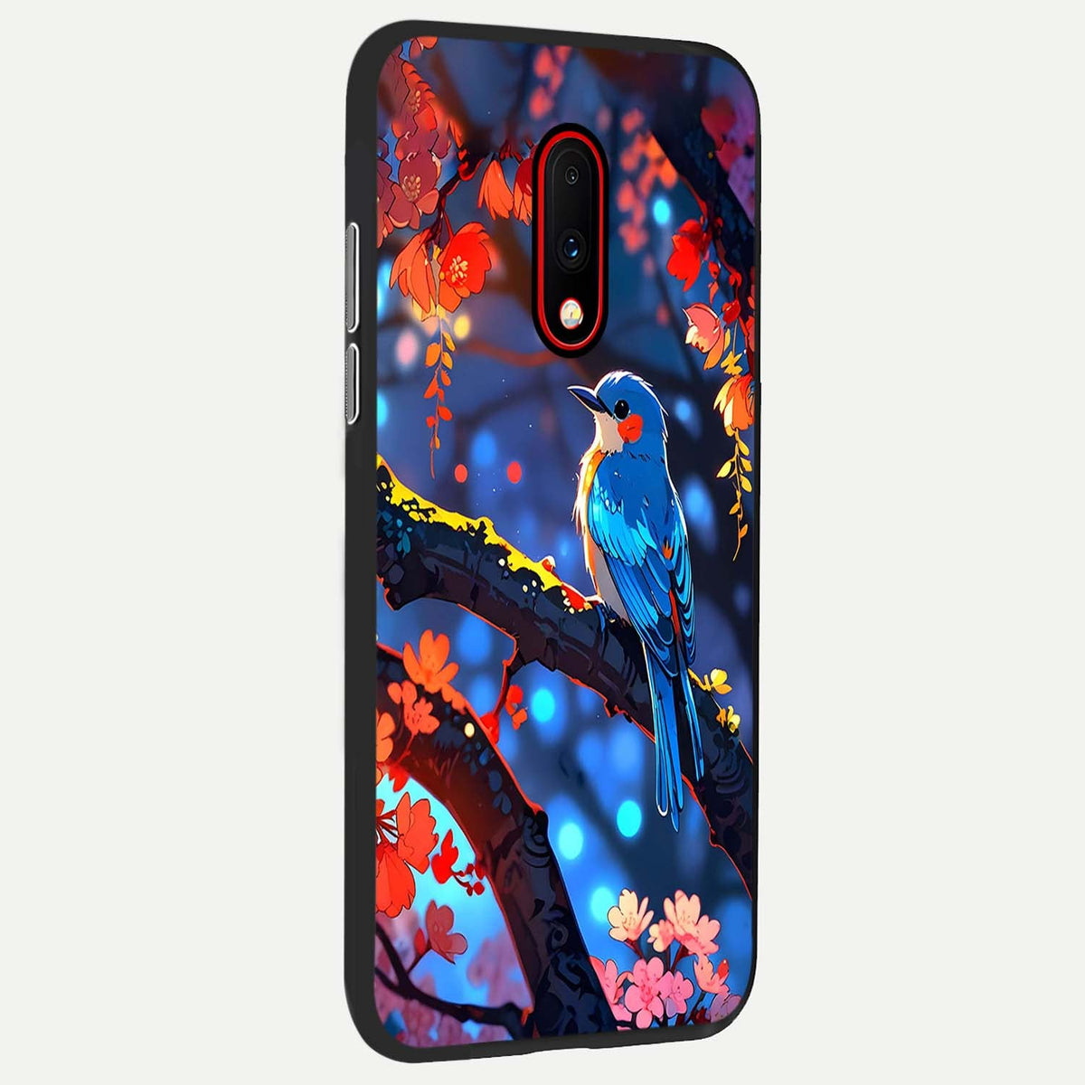 Blooming Water Drift back cover For OnePlus 7 slim fit glass case with vibrant aesthetic design