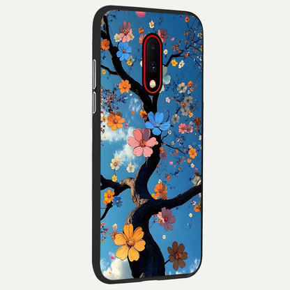 Blossom Dream Sky back cover For OnePlus 7 slim fit glass case with vibrant aesthetic design