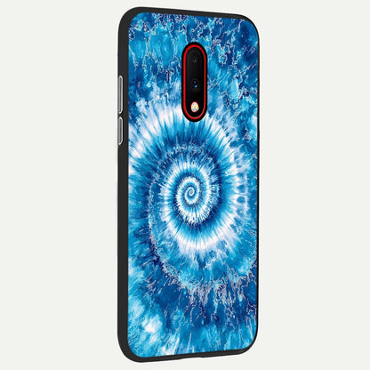  Blue Galaxy Wave back cover For OnePlus 7 slim fit glass case with vibrant aesthetic design