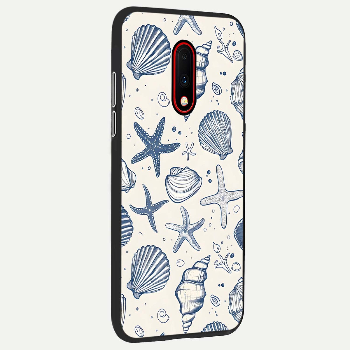  Blue Ocean Outline back cover For OnePlus 7 slim fit glass case with vibrant aesthetic design