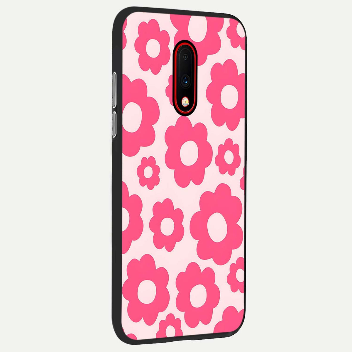  Blush Flower Pop back cover For OnePlus 7 slim fit glass case with vibrant aesthetic design