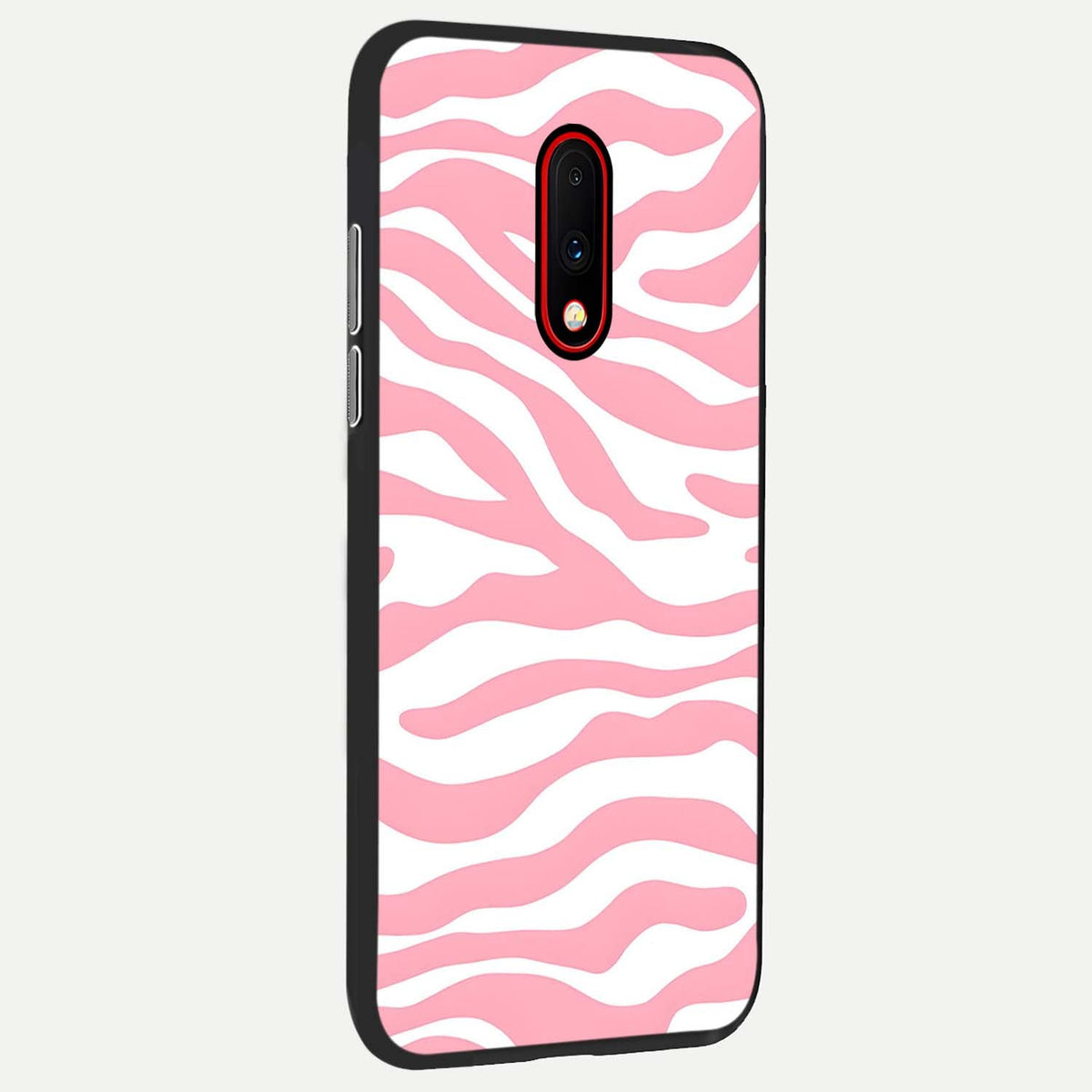  Blush Zebra Flow back cover For OnePlus 7 slim fit glass case with vibrant aesthetic design