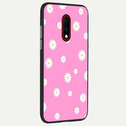  Bubblegum Daisy Pop back cover For OnePlus 7 slim fit glass case with vibrant aesthetic design