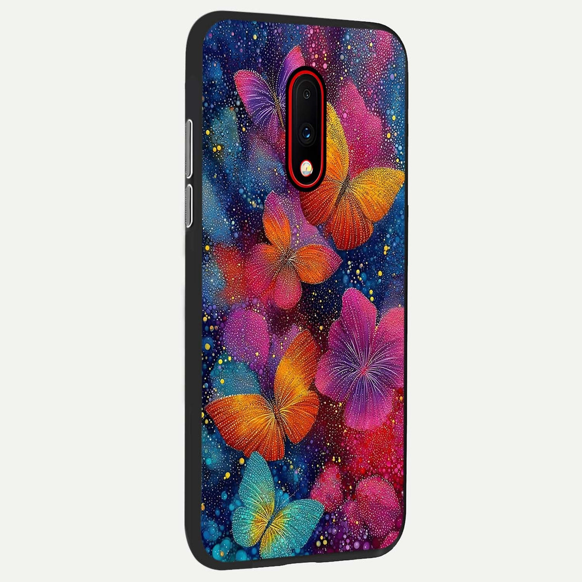  Butterfly Dream Mist back cover For OnePlus 7 slim fit glass case with vibrant aesthetic design