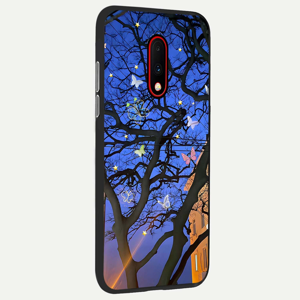  Butterfly Night Magic back cover For OnePlus 7 slim fit glass case with vibrant aesthetic design