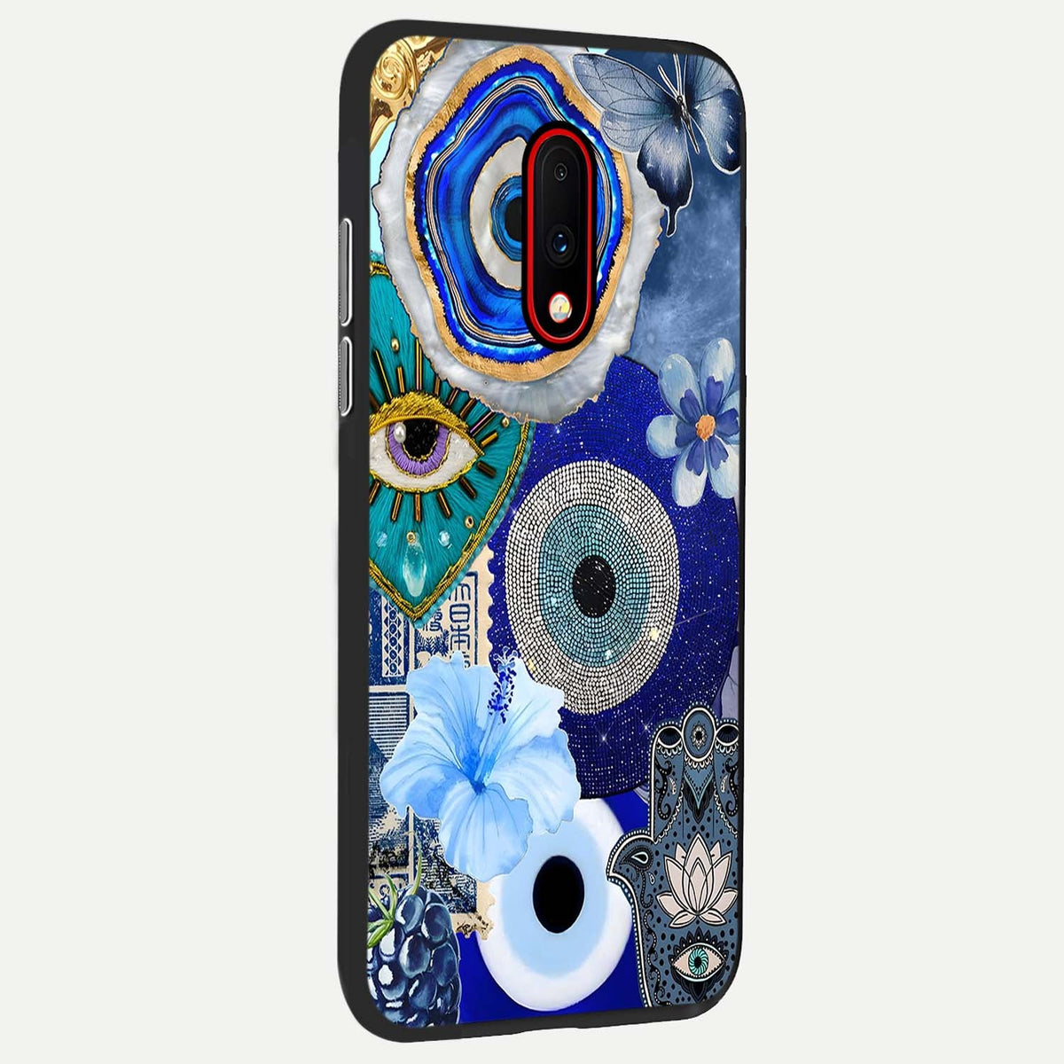  Celestial Blue Vision back cover For OnePlus 7 slim fit glass case with vibrant aesthetic design