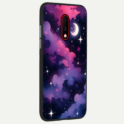  Celestial Moon Magic back cover For OnePlus 7 slim fit glass case with vibrant aesthetic design