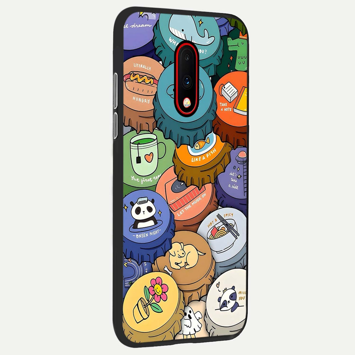  Coins Patterns back cover For OnePlus 7 slim fit glass case with vibrant aesthetic design