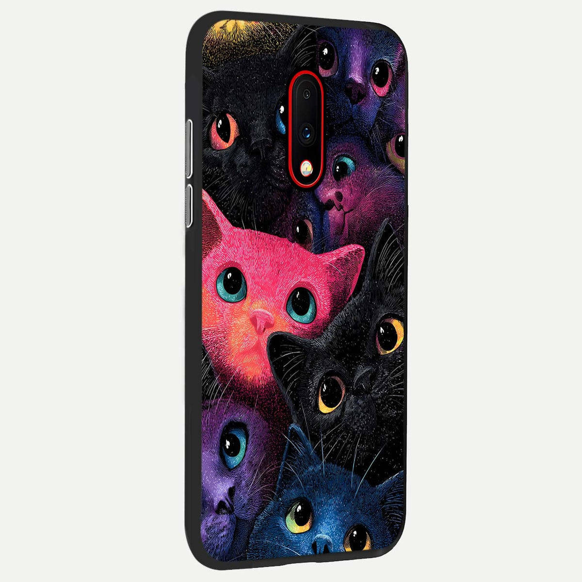  Cosmic Cats Dreams back cover For OnePlus 7 slim fit glass case with vibrant aesthetic design