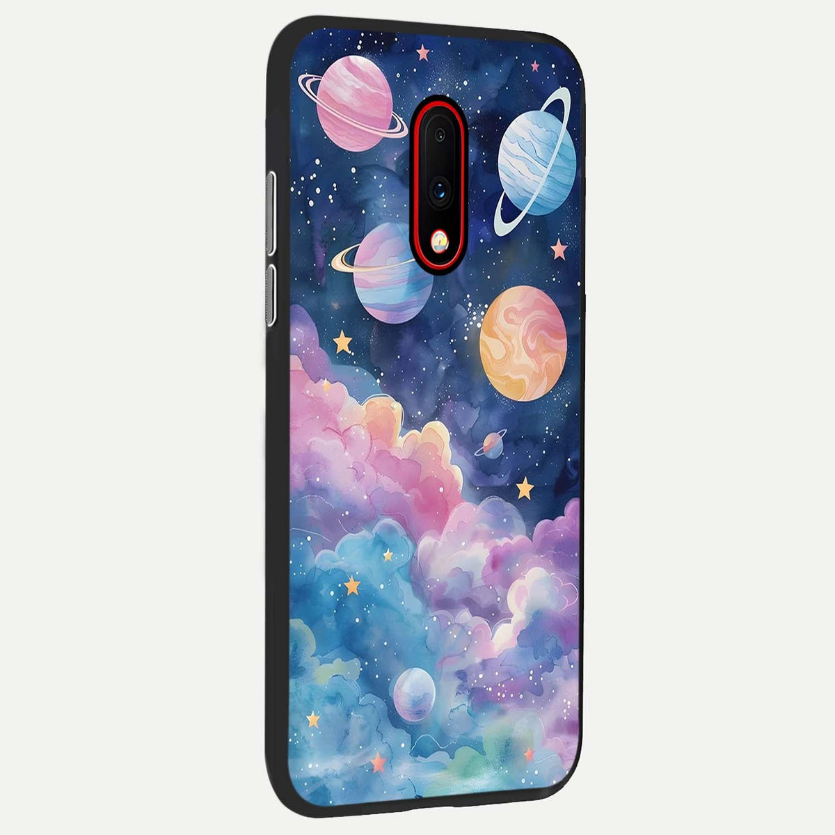  Cosmic Planet Dreams back cover For OnePlus 7 slim fit glass case with vibrant aesthetic design