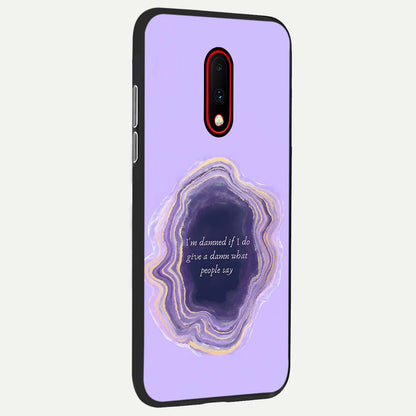  Damned People Quote back cover For OnePlus 7 slim fit glass case with vibrant aesthetic design
