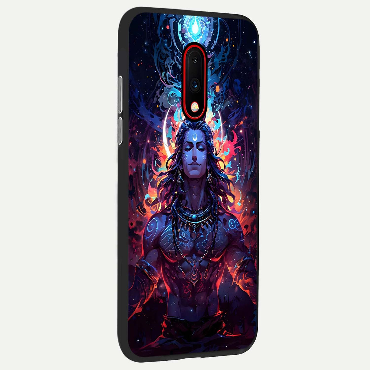 Divine Fire Shiv back cover For OnePlus 7 slim fit glass case with vibrant aesthetic design