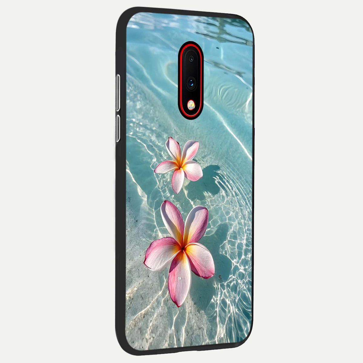  Floating Bloom Bliss back cover For OnePlus 7 slim fit glass case with vibrant aesthetic design