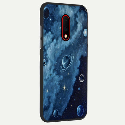  Galaxy Dream Space back cover For OnePlus 7 slim fit glass case with vibrant aesthetic design