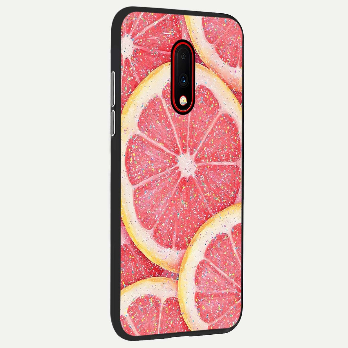  Glitter Grapefruit back cover For OnePlus 7 slim fit glass case with vibrant aesthetic design