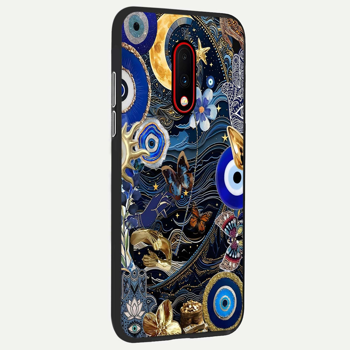  Golden Moon Magic back cover For OnePlus 7 slim fit glass case with vibrant aesthetic design