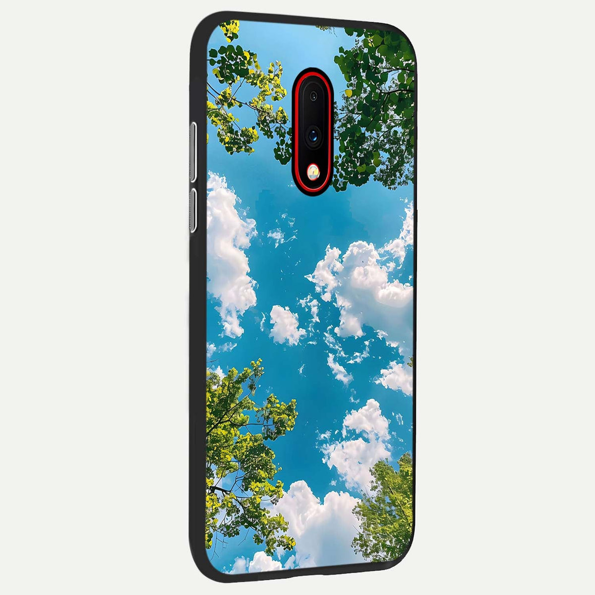  Green Moon Energy back cover For OnePlus 7 slim fit glass case with vibrant aesthetic design