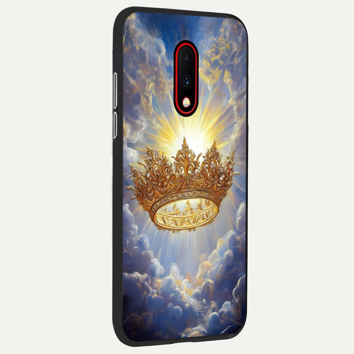  Heavenly Crown Light back cover For OnePlus 7 slim fit glass case with vibrant aesthetic design
