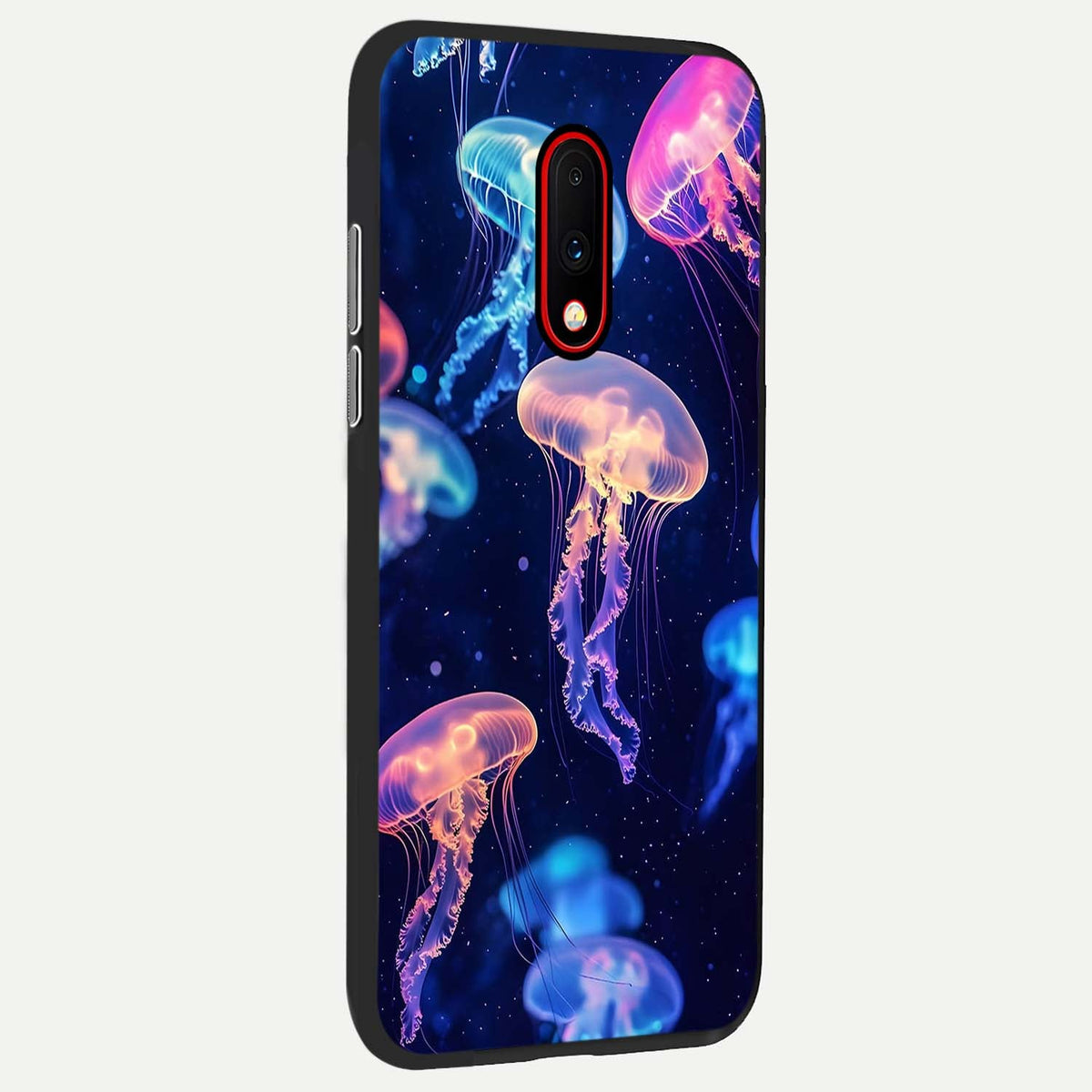  Jellyfish Pattern back cover For OnePlus 7 slim fit glass case with vibrant aesthetic design
