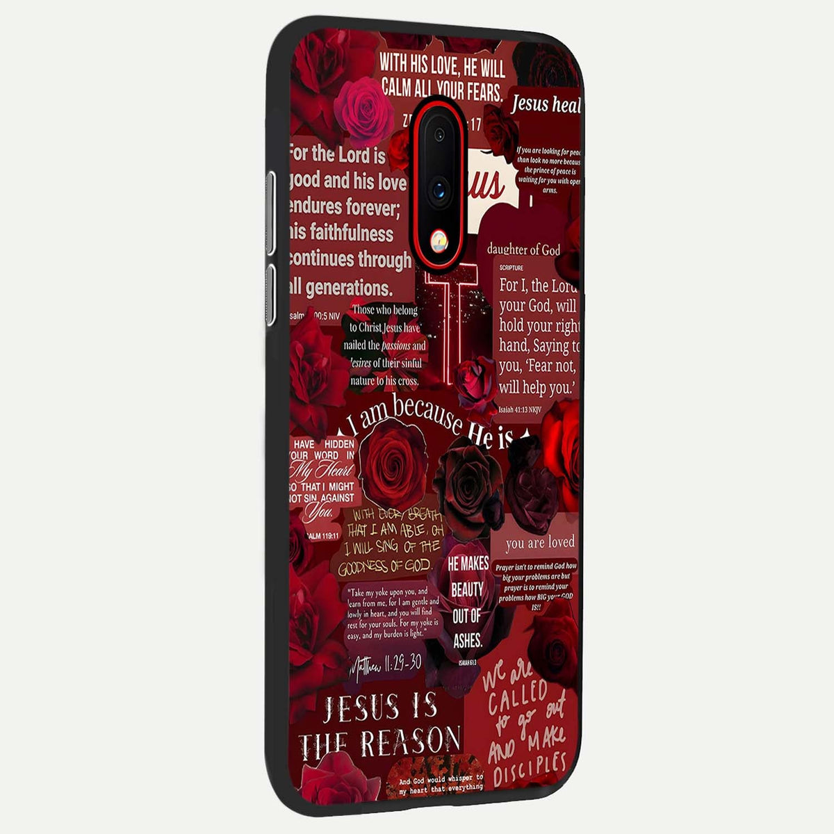  Jesus Love Heals back cover For OnePlus 7 slim fit glass case with vibrant aesthetic design