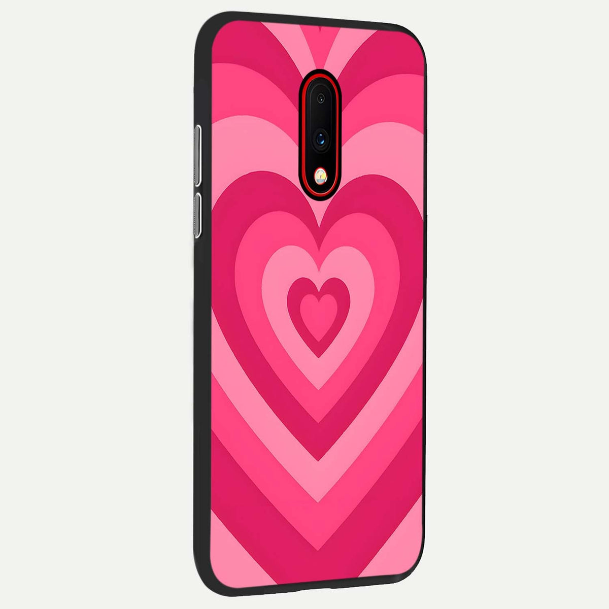  Layered Love Hearts back cover For OnePlus 7 slim fit glass case with vibrant aesthetic design