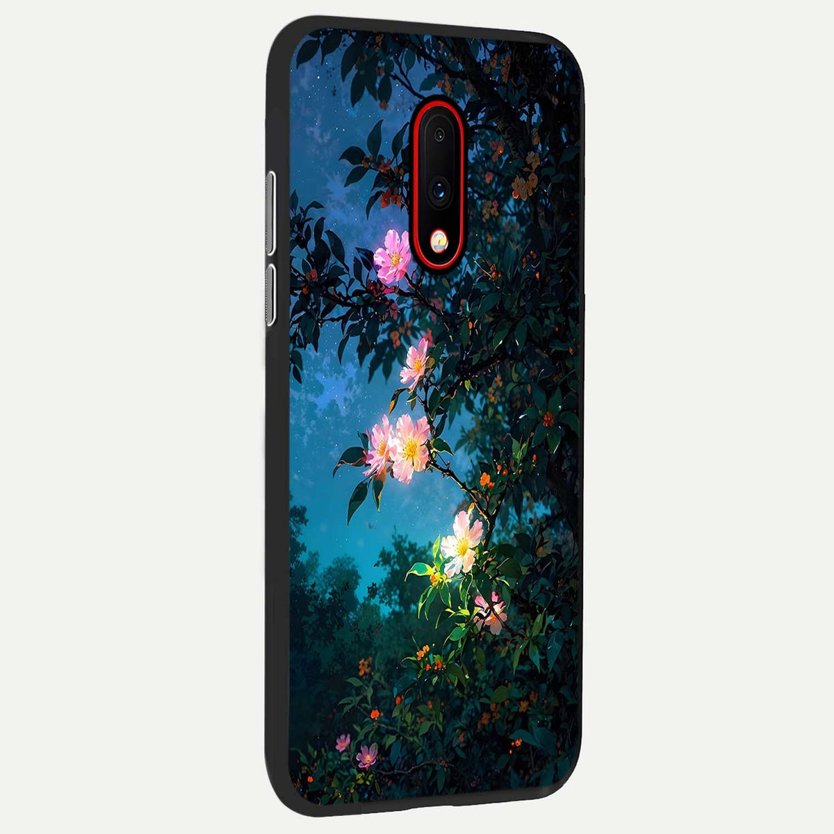  Midnight Bloom Glow back cover For OnePlus 7 slim fit glass case with vibrant aesthetic design