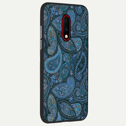  Midnight Paisley Glow back cover For OnePlus 7 slim fit glass case with vibrant aesthetic design