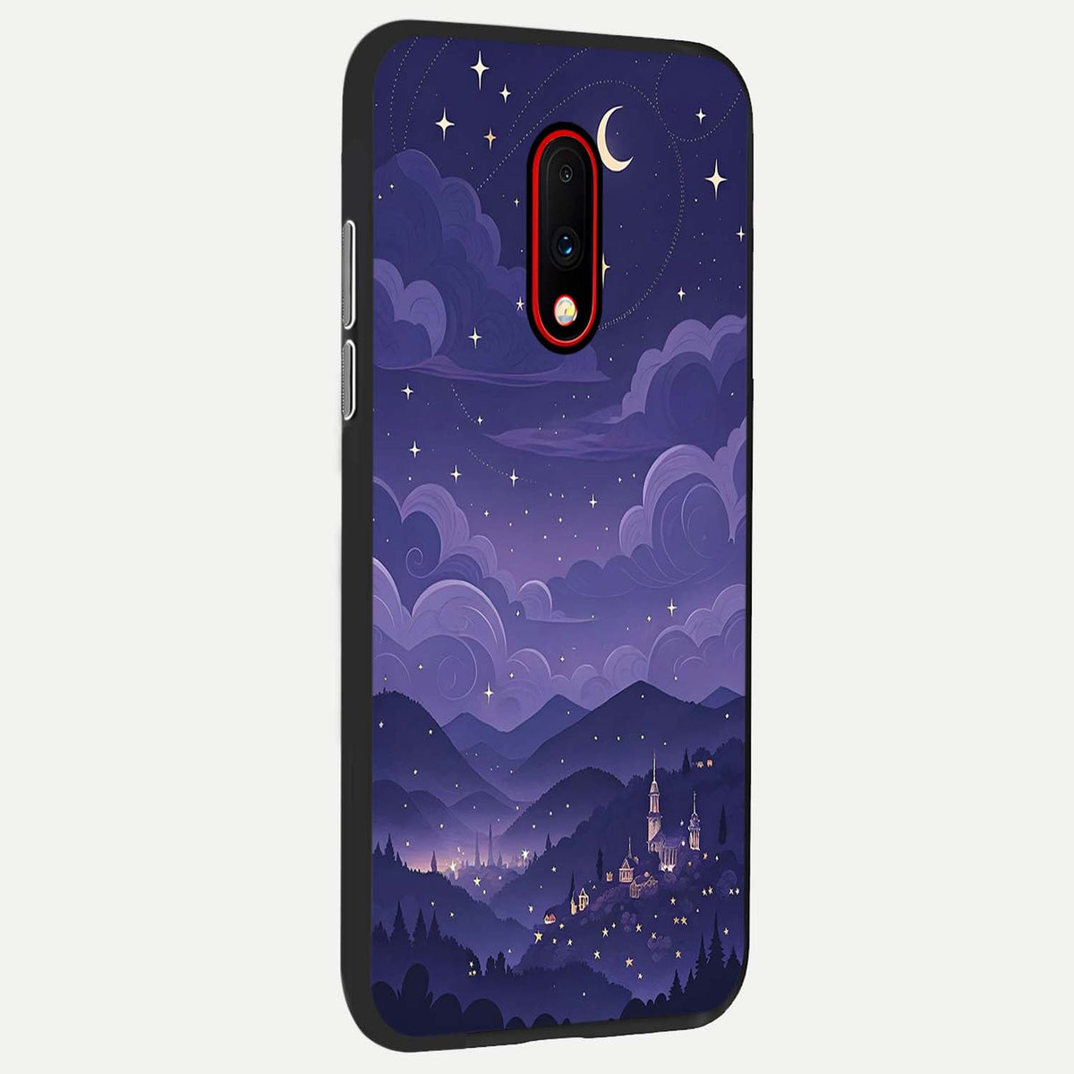  Minimal Night View back cover For OnePlus 7 slim fit glass case with vibrant aesthetic design
