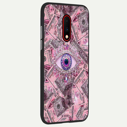  Money Eye Luxe back cover For OnePlus 7 slim fit glass case with vibrant aesthetic design