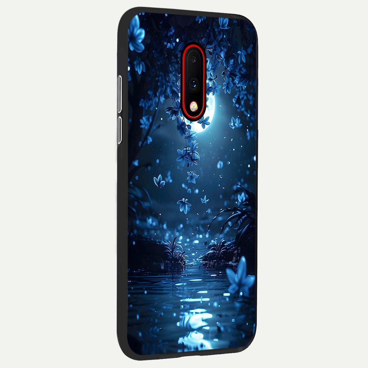  Moonlight Petal Dream back cover For OnePlus 7 slim fit glass case with vibrant aesthetic design