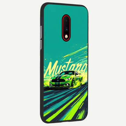  Mustang Bang back cover For OnePlus 7 slim fit glass case with vibrant aesthetic design