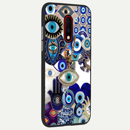  Mystic Charm Eye back cover For OnePlus 7 slim fit glass case with vibrant aesthetic design