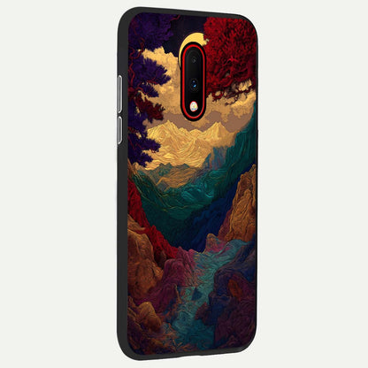  Mystic Valley Light back cover For OnePlus 7 slim fit glass case with vibrant aesthetic design