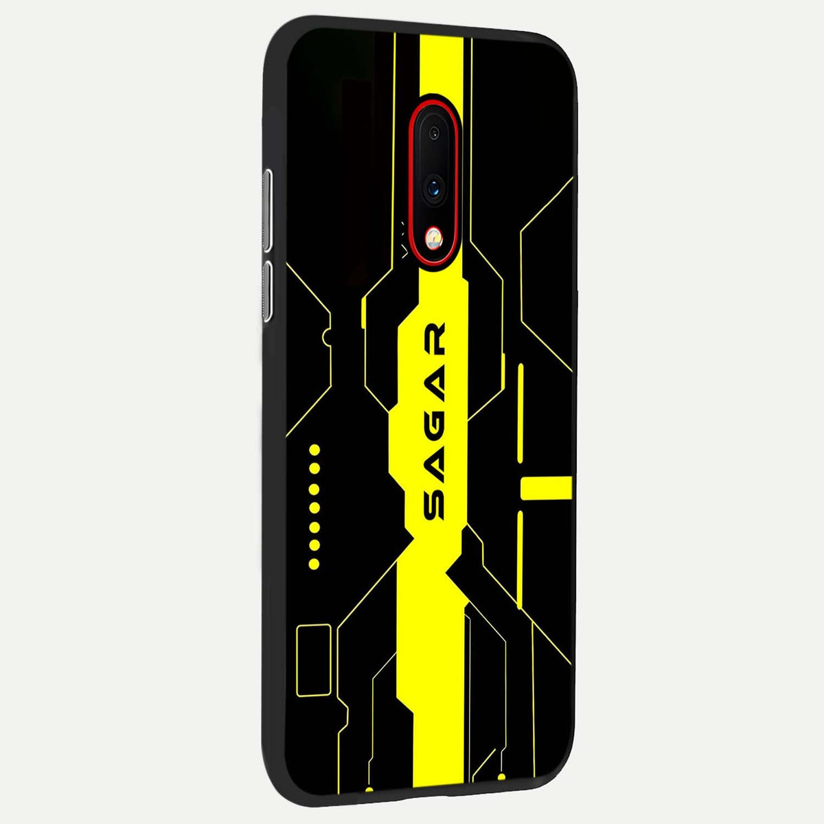  Neon CYBERPUNK Custom Name back cover For OnePlus 7 slim fit glass case with vibrant aesthetic design