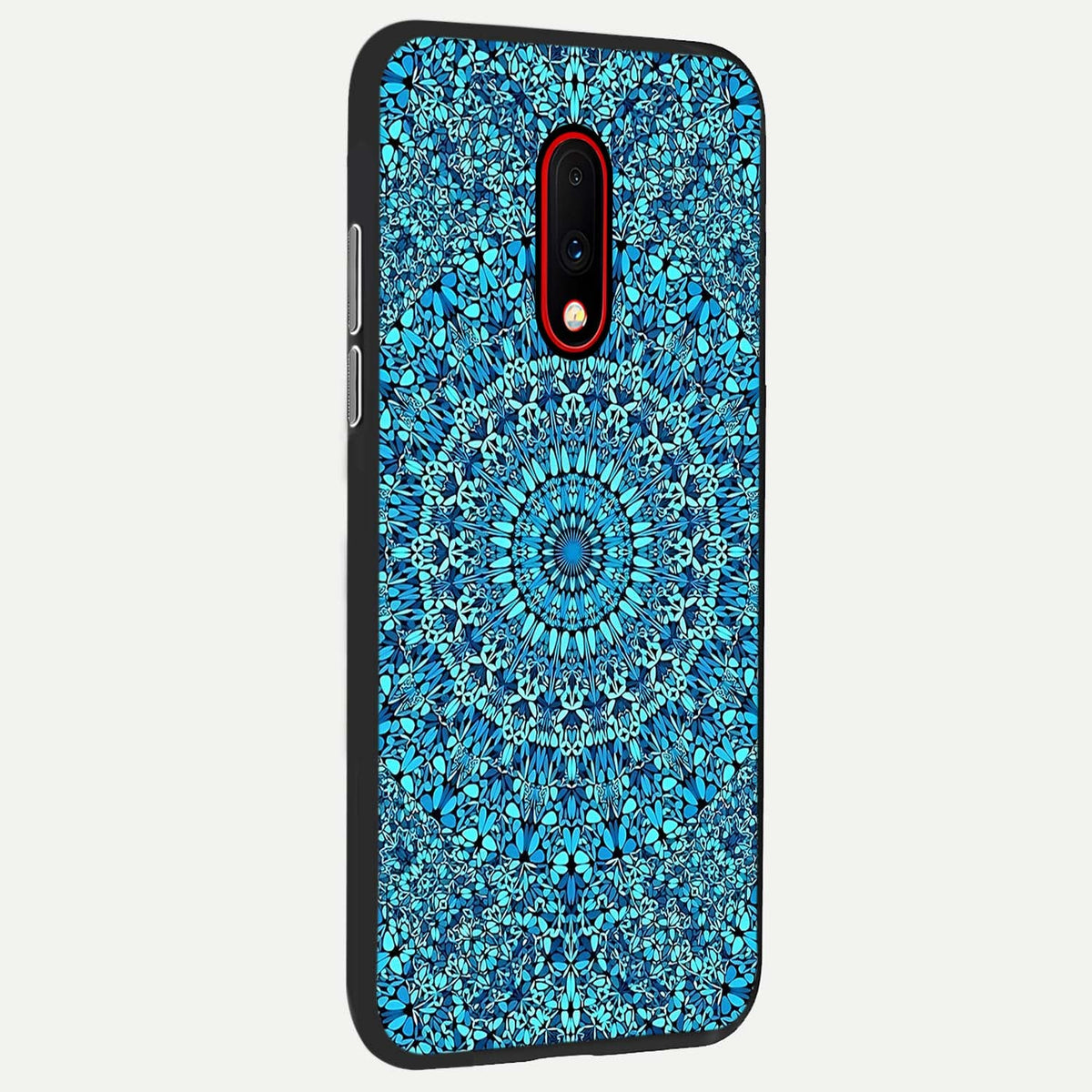  Ocean Bloom Mandala back cover For OnePlus 7 slim fit glass case with vibrant aesthetic design