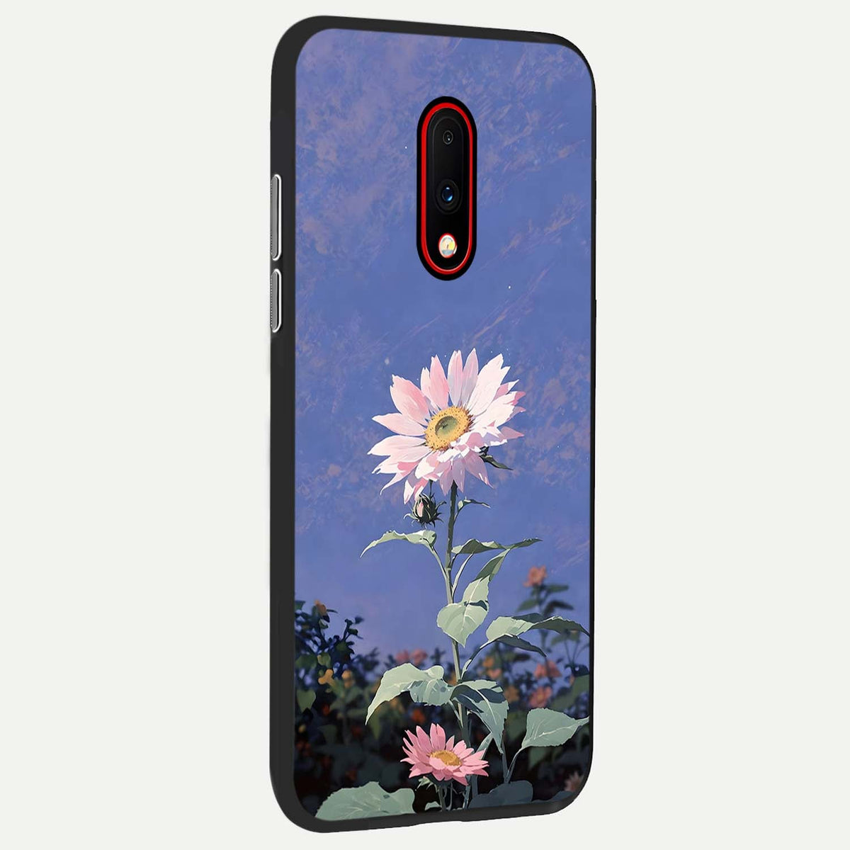  Pink Shells Outline back cover For OnePlus 7 slim fit glass case with vibrant aesthetic design