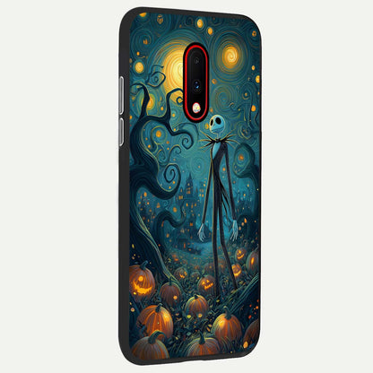  Pumpkin Moonlight Tale back cover For OnePlus 7 slim fit glass case with vibrant aesthetic design