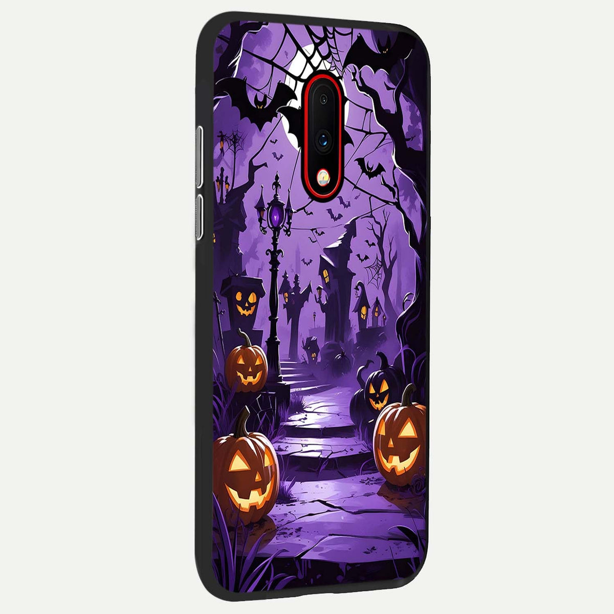  Pumpkin Patch Halloween back cover For OnePlus 7 slim fit glass case with vibrant aesthetic design