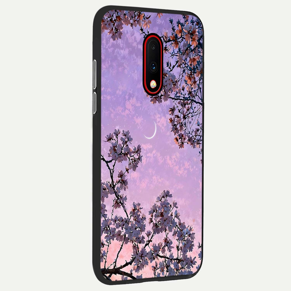 Purple Serenity Moon back cover For OnePlus 7 slim fit glass case with vibrant aesthetic design