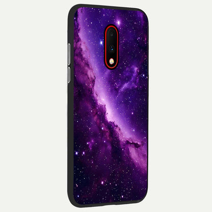  Purple Shade Sky back cover For OnePlus 7 slim fit glass case with vibrant aesthetic design