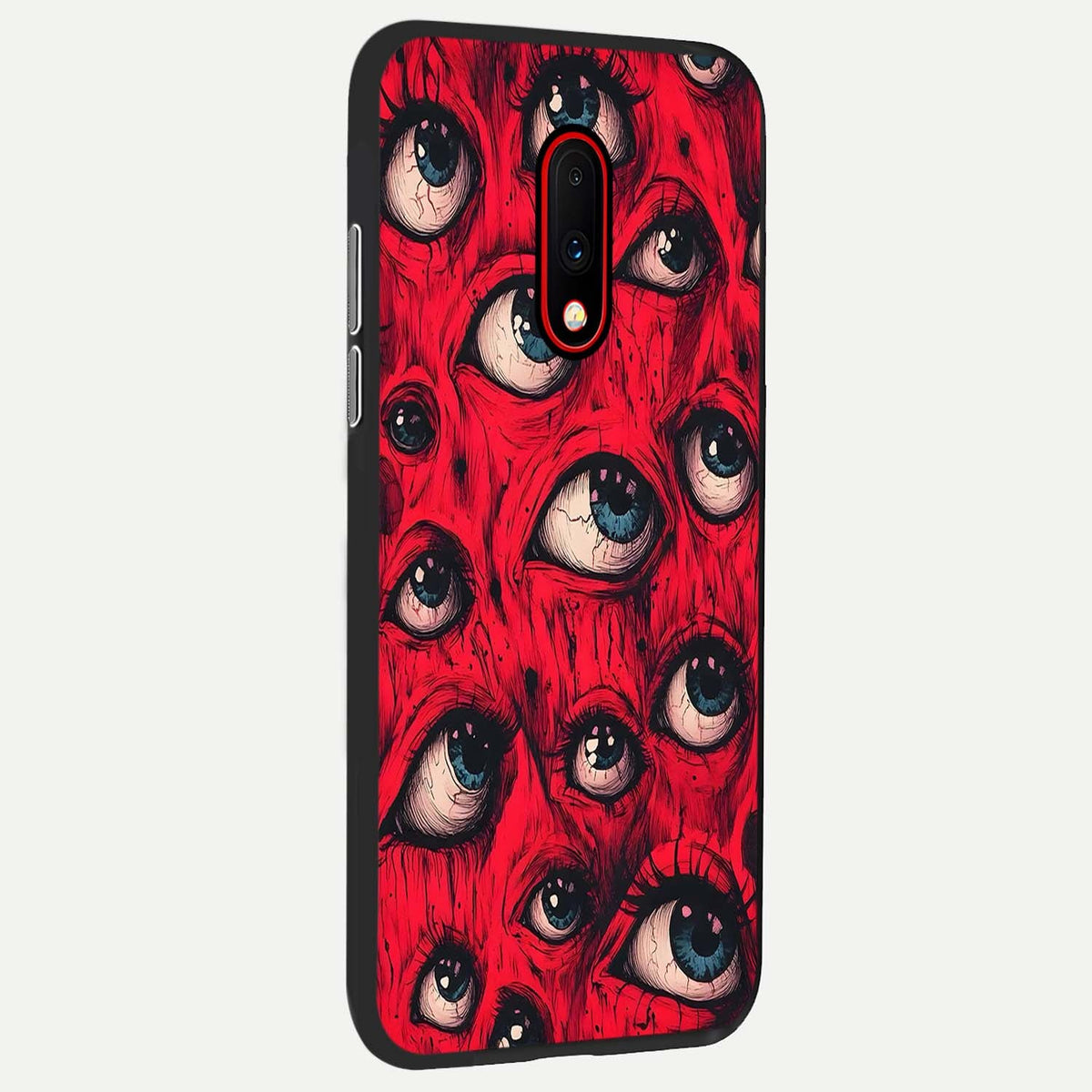  Red Eyes Pattern back cover For OnePlus 7 slim fit glass case with vibrant aesthetic design