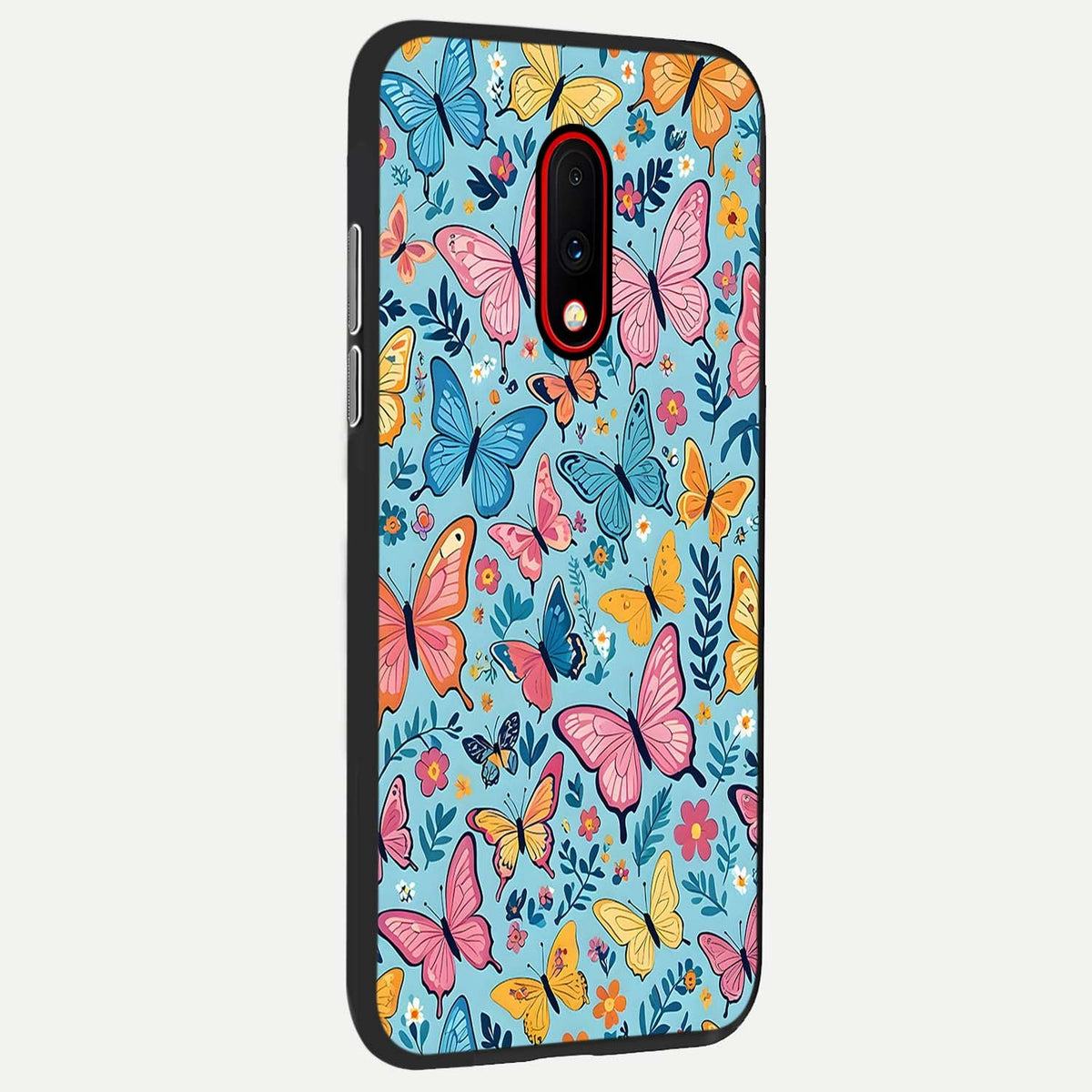  Spring Wing Garden back cover For OnePlus 7 slim fit glass case with vibrant aesthetic design