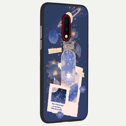  Starlit Cosmic Jar back cover For OnePlus 7 slim fit glass case with vibrant aesthetic design