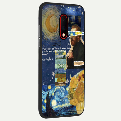  Starry Dream Vision back cover For OnePlus 7 slim fit glass case with vibrant aesthetic design