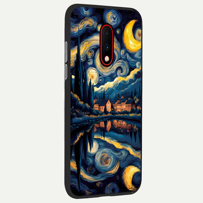  Starry Sky Serenity back cover For OnePlus 7 slim fit glass case with vibrant aesthetic design