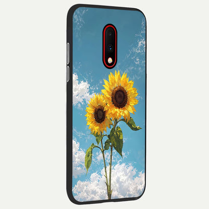  Sunlit Daisy Glow back cover For OnePlus 7 slim fit glass case with vibrant aesthetic design