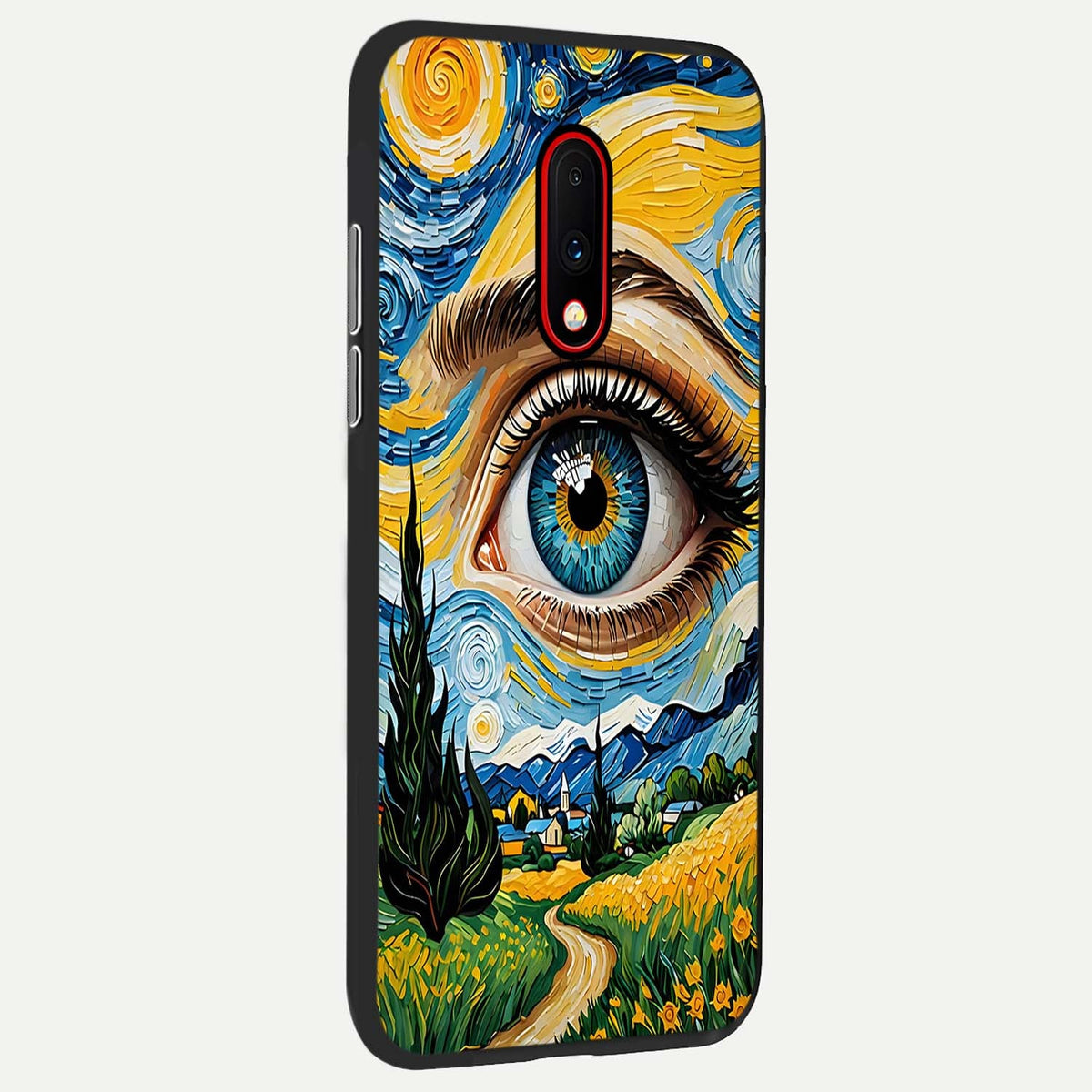  Van Gogh Eye back cover For OnePlus 7 slim fit glass case with vibrant aesthetic design