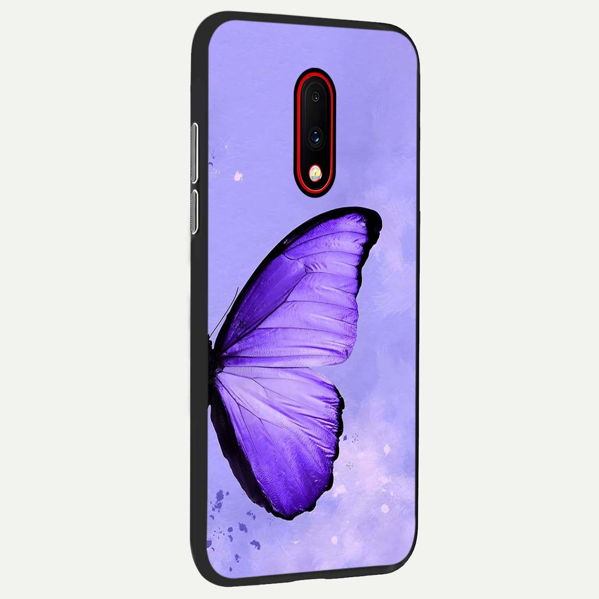  Violet Dream Wing back cover For OnePlus 7 slim fit glass case with vibrant aesthetic design