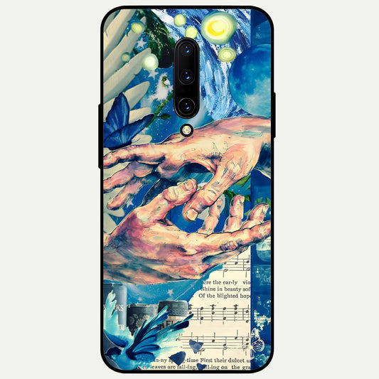  Aesthetic Divider Glass Case For OnePlus 7 Pro back cover – full design glossy printed glass finish