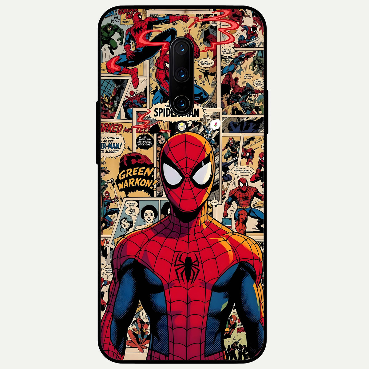  Aesthetic Spider Glass Case For OnePlus 7 Pro back cover – full design glossy printed glass finish